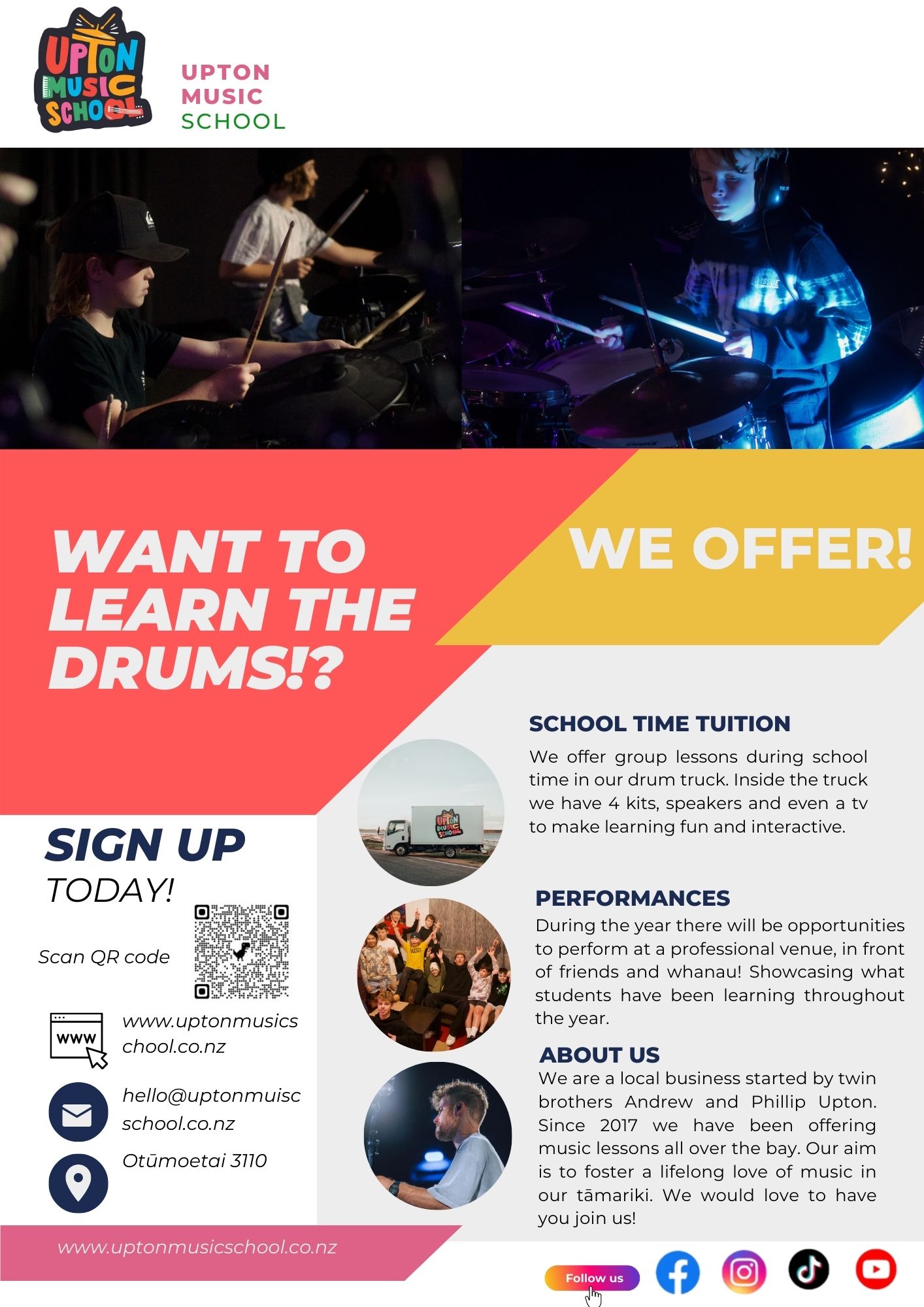 Offer to learn drums from Upton Music